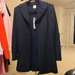 Cabi At Ease Topper - Women's Dark Blue Trench Coat